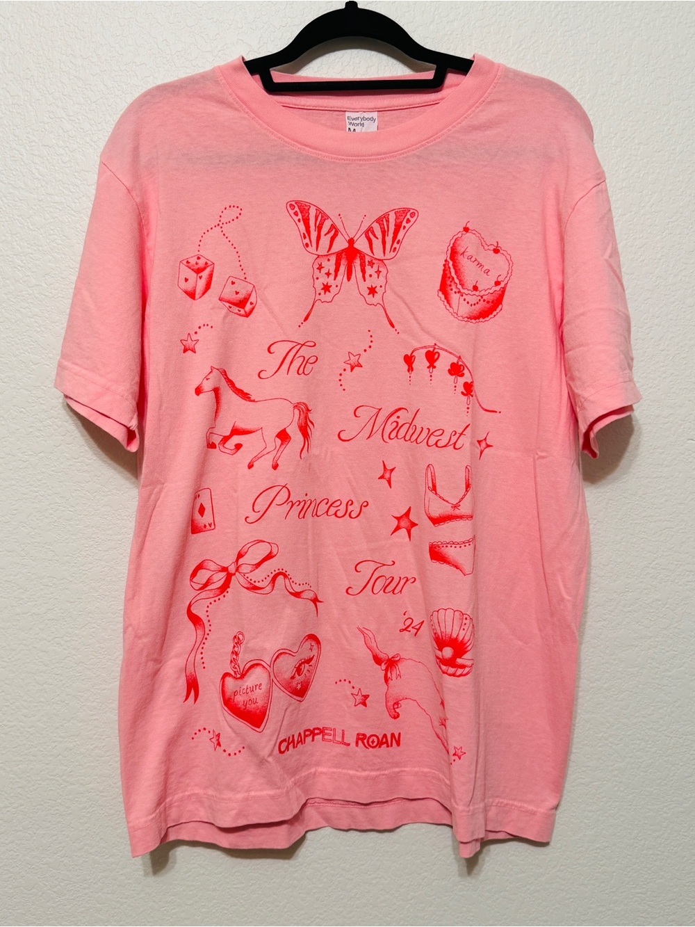 EUC Chappell Roan Pink Concert Tour Graphic T-Shirt Size Medium